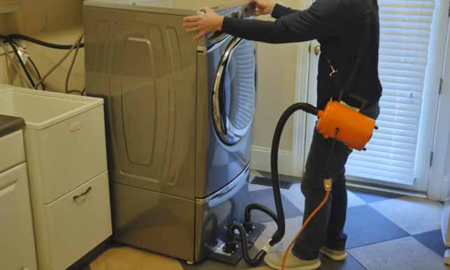 Moving a washing machine with an Airsled