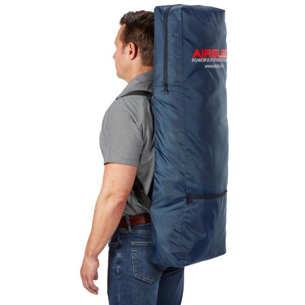Man wearing deluxe backpack for appliance mover systems