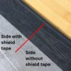 Closeup of an airbeam showing the difference between locations with and without the tape